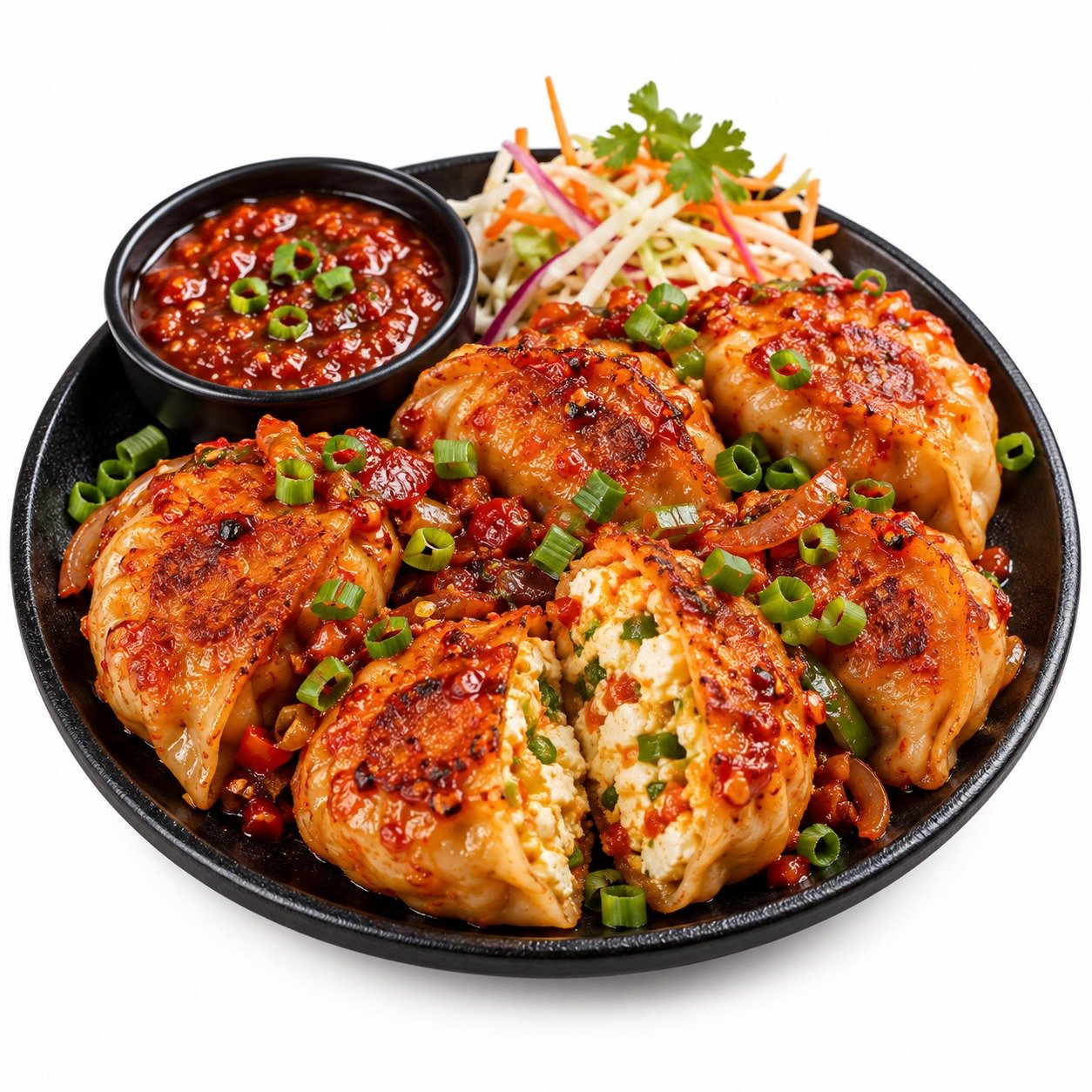 Veg Pan Fried Schezwan Momos